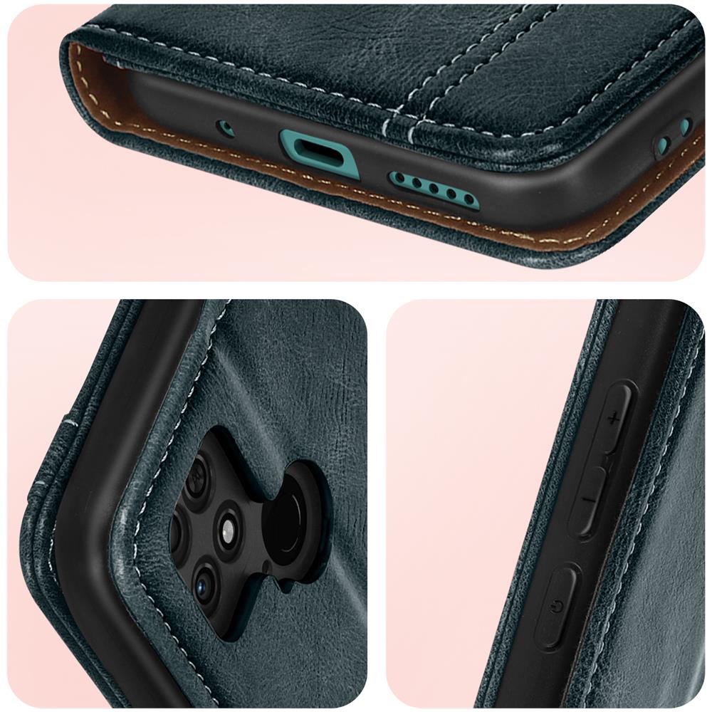 Custodia Xiaomi Poco C40 Similpelle Opaca Portafoglio E Supporto Video Blu Scuro - Foto 2