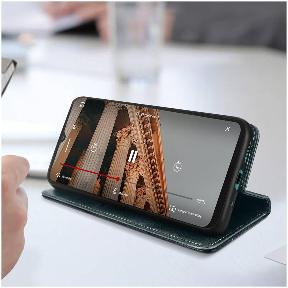 Custodia Xiaomi Poco C40 Similpelle Opaca Portafoglio E Supporto Video Blu Scuro - Foto 5