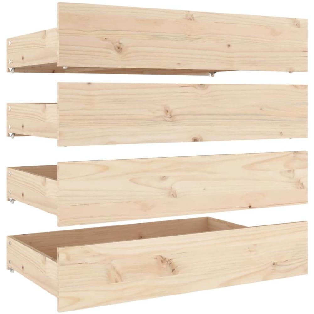 Cassettoni Da Letto 4 Pz In Legno Massello Di Pino - Foto 2