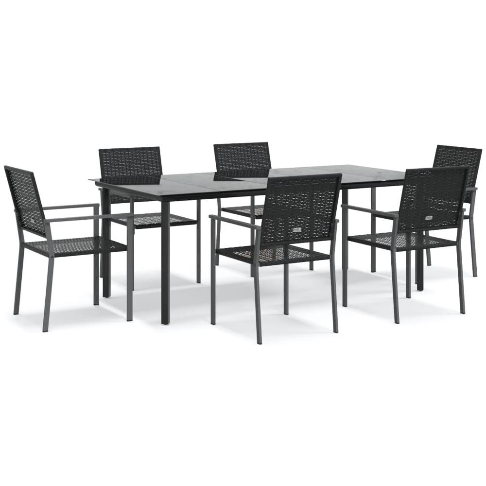 Set Da Pranzo Da Giardino 7 Pz In Polyrattan E Acciaio - Foto 2