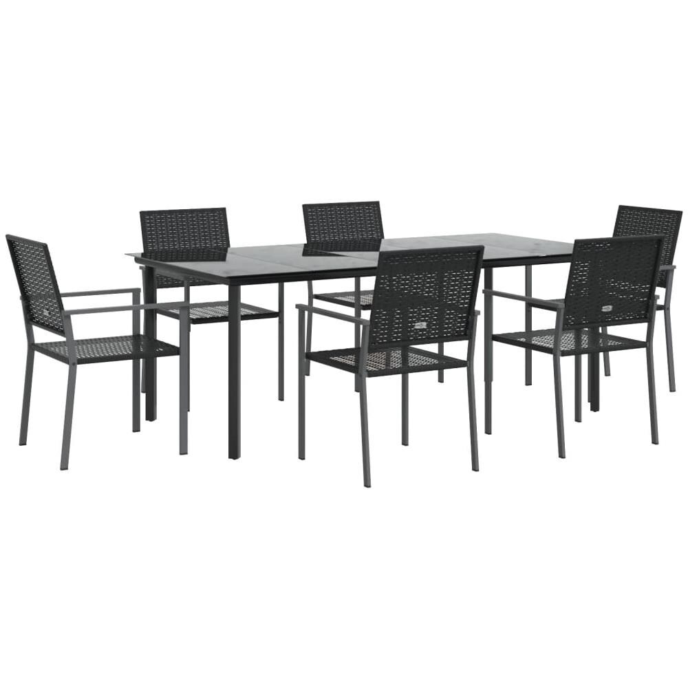 Set Da Pranzo Da Giardino 7 Pz In Polyrattan E Acciaio - Foto 3