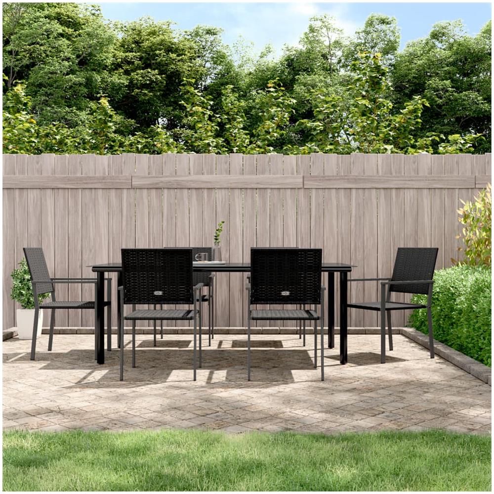 Set Da Pranzo Da Giardino 7 Pz In Polyrattan E Acciaio - Foto 1