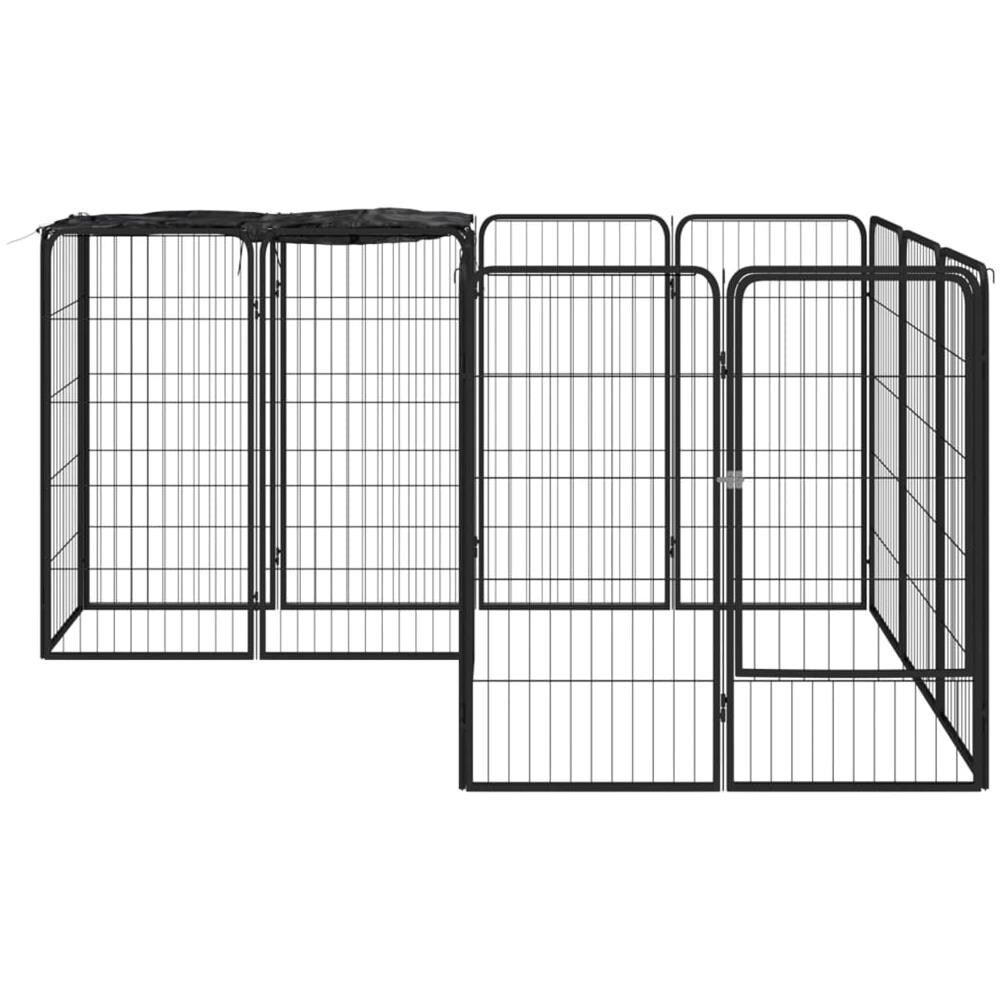 Box Cani 14 Pannelli Nero 50x100 Cm Acciaio Verniciato Polvere - Foto 2