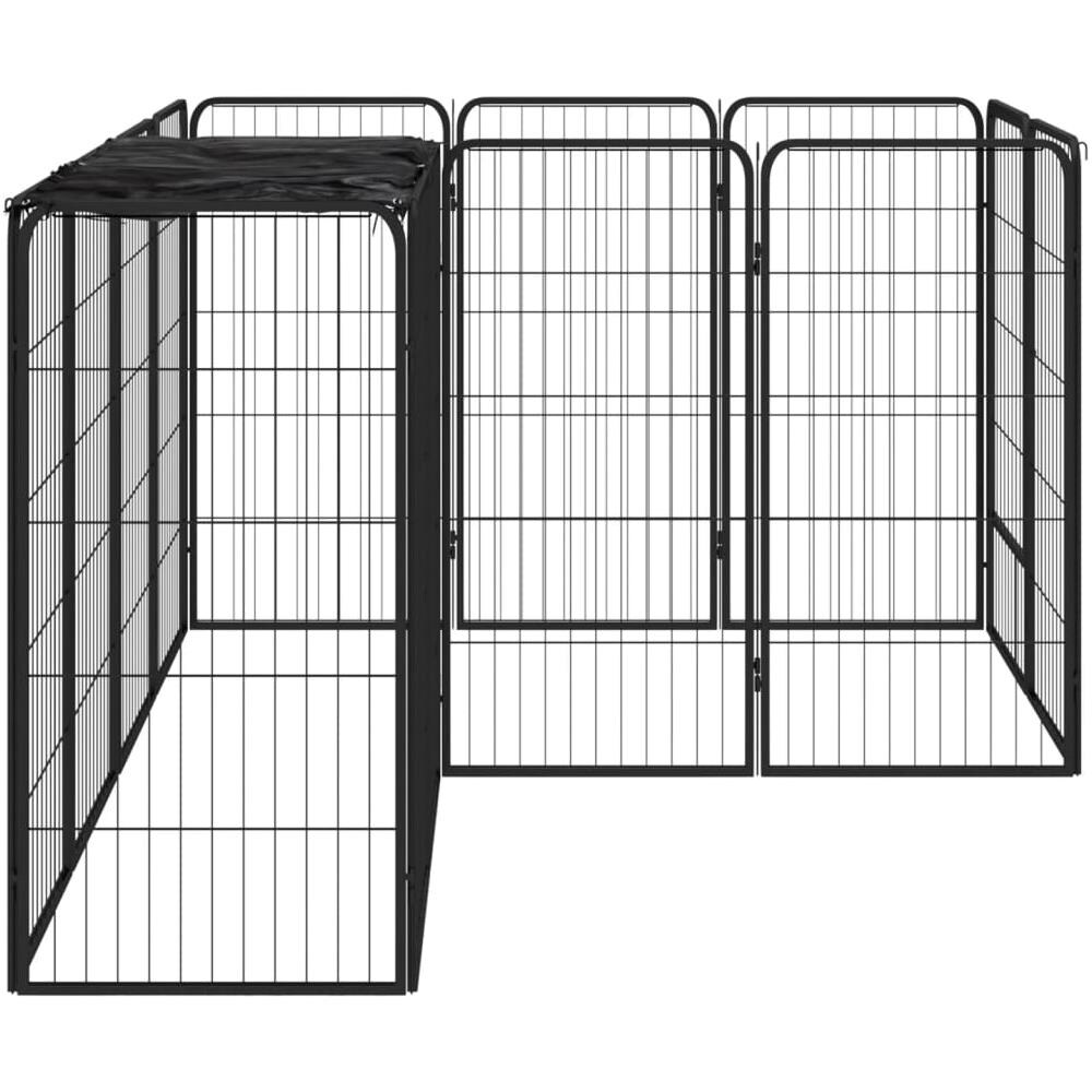 Box Cani 14 Pannelli Nero 50x100 Cm Acciaio Verniciato Polvere - Foto 3