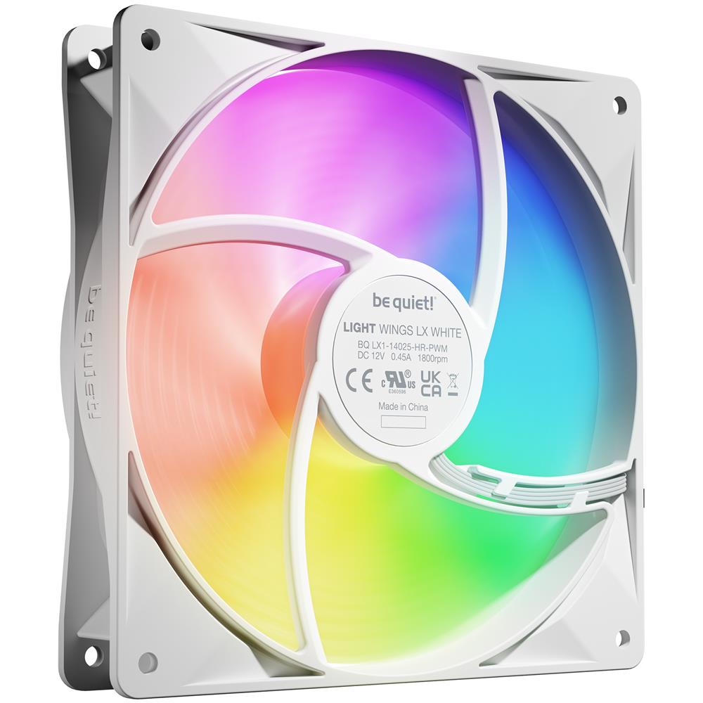 Ventola PC LIGHT WINGS LX 140mm PWM Diametro 14 cm Colore Bianco 3 pz - Foto 2