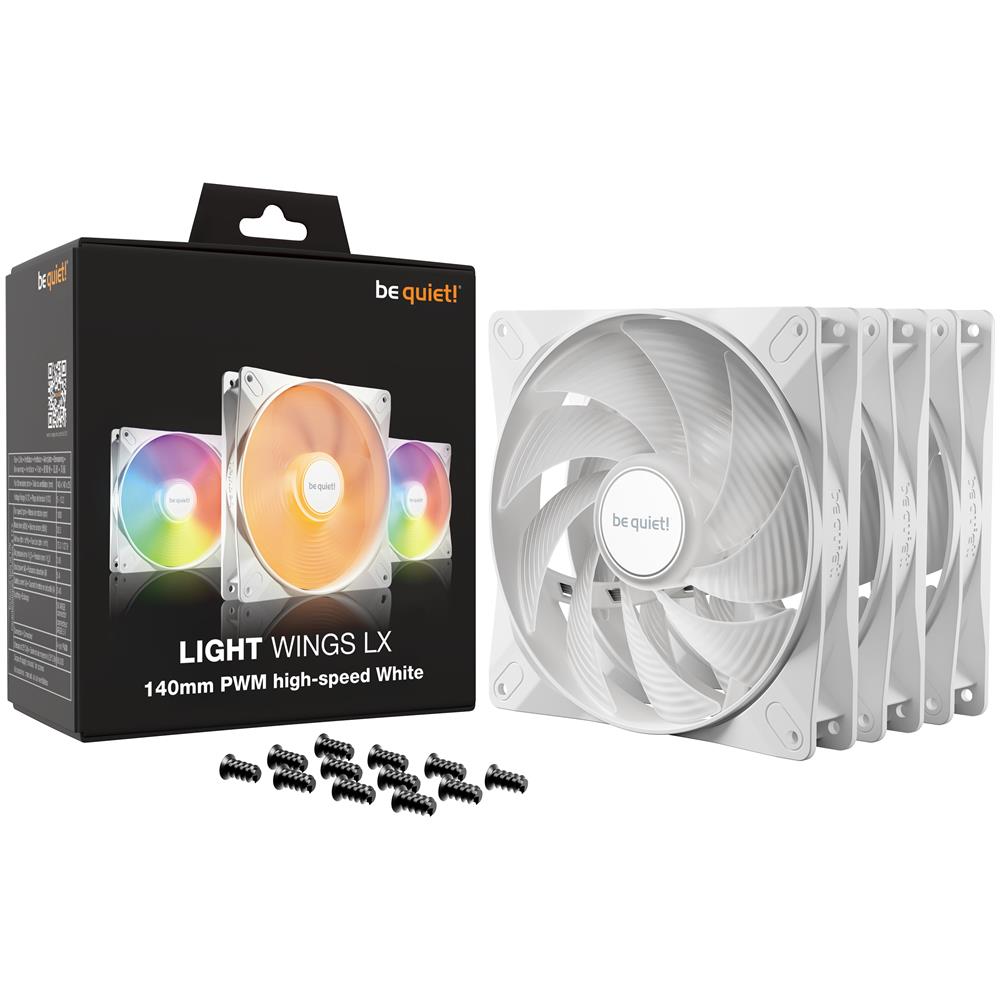 Ventola PC LIGHT WINGS LX 140mm PWM Diametro 14 cm Colore Bianco 3 pz - Foto 5