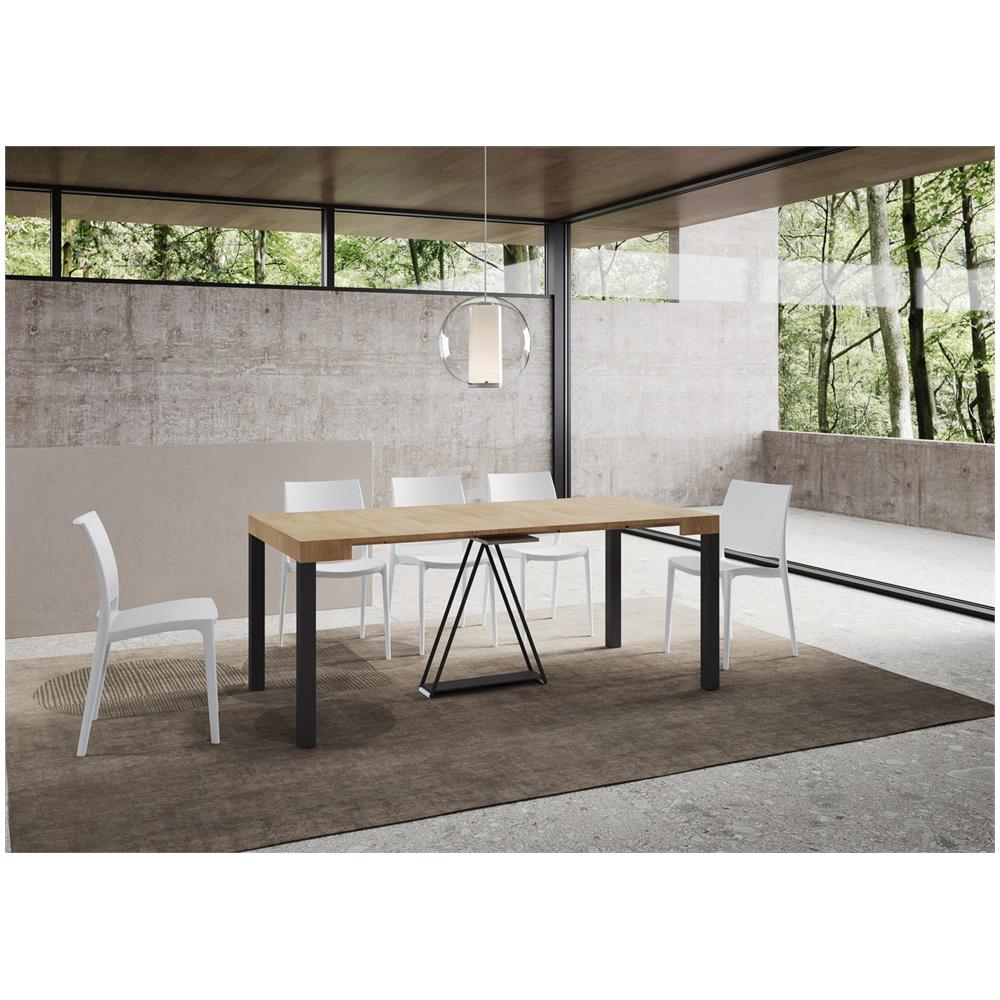 Consolle allungabile 90x40/196 cm Tiris Small quercia natura telaio antracite - Foto 3