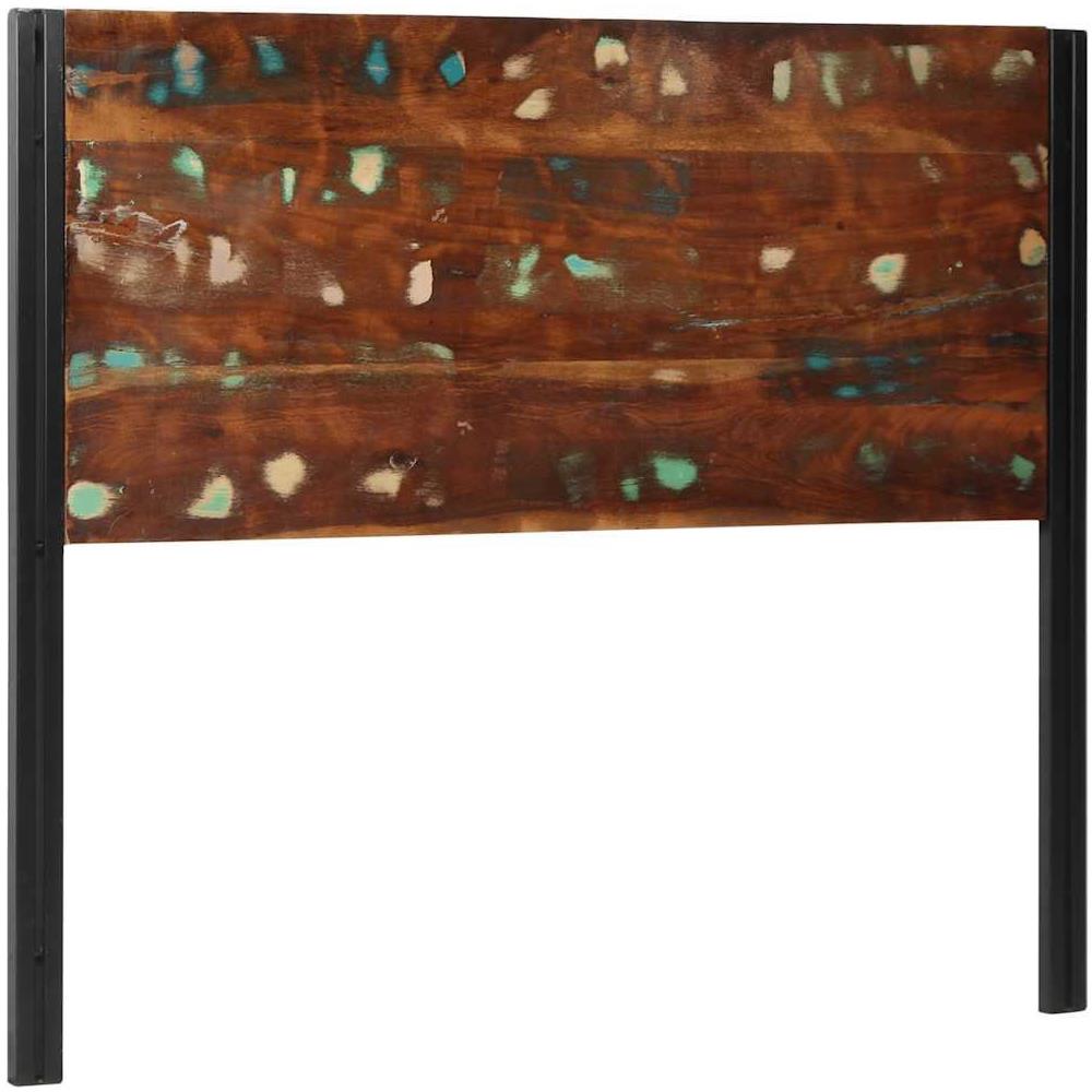 Testiera 120 cm in Legno Massello di Recupero e Ferro - Foto 1