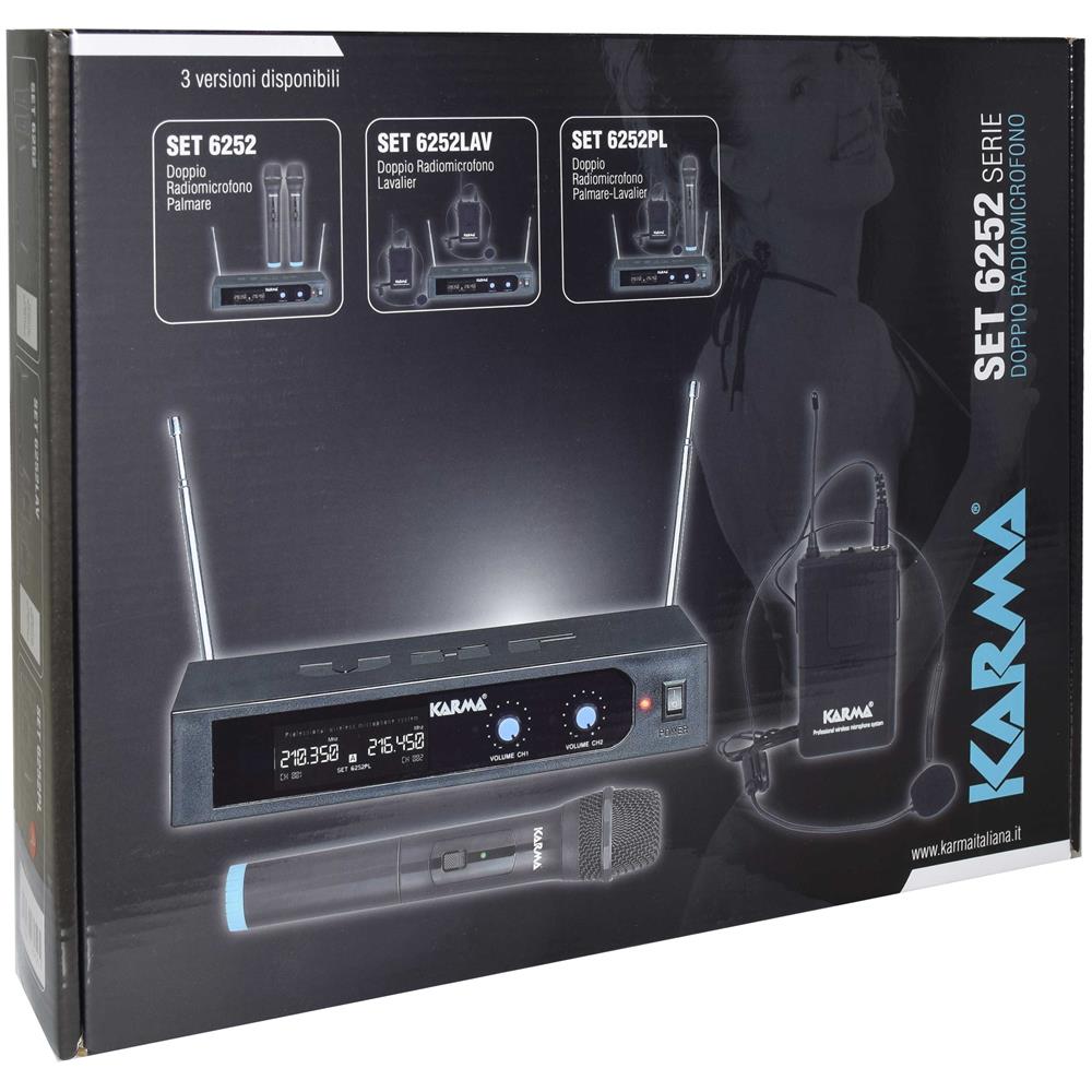 SET 6252PL-A Sistema per Microfono senza Fili Doppio Radiomicrofono VHF Palmare + Archetto - Nero - Foto 5