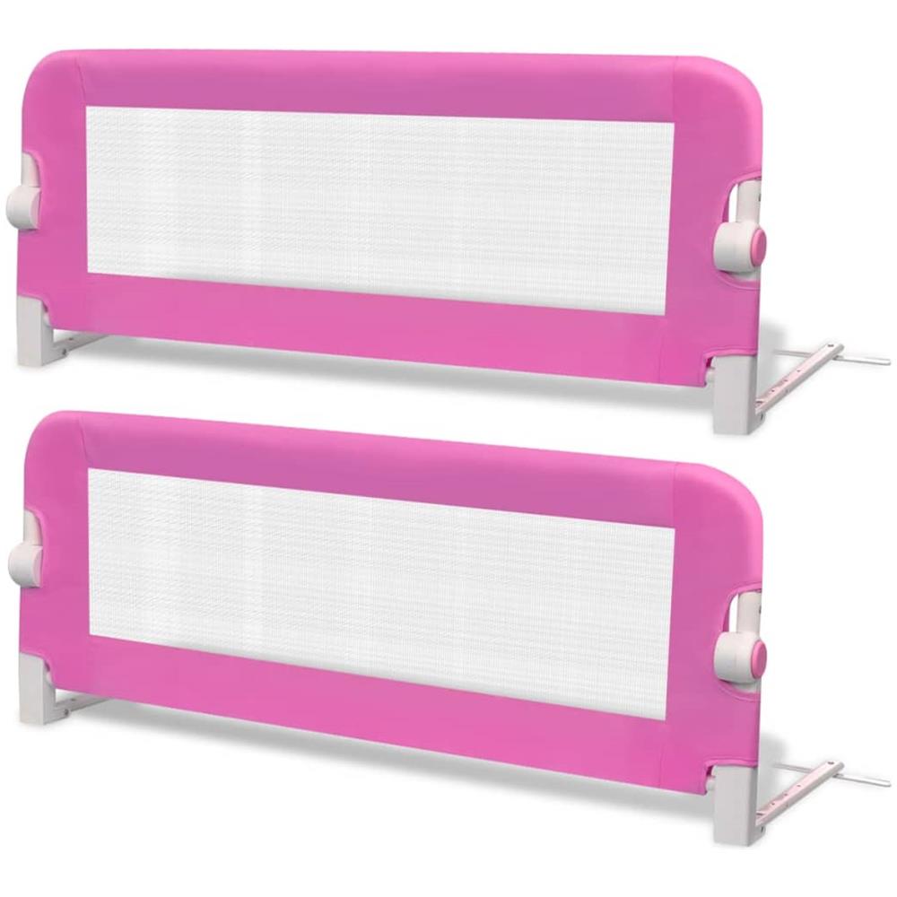 Sponde Letto Per La Sicurezza Dei Bambini 2 Pz Rosa 102x42 Cm - Foto 2