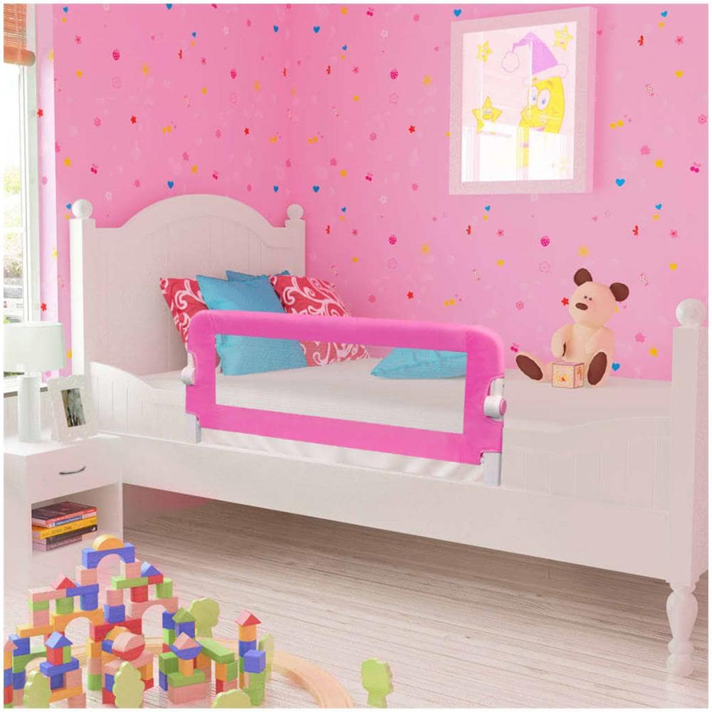 Sponde Letto Per La Sicurezza Dei Bambini 2 Pz Rosa 102x42 Cm - Foto 1