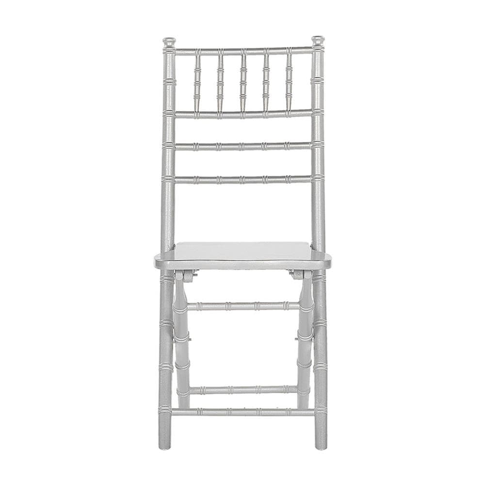 Set Di 4 Sedie Da Pranzo Pieghevoli In Legno Color Argento Machias - Foto 2