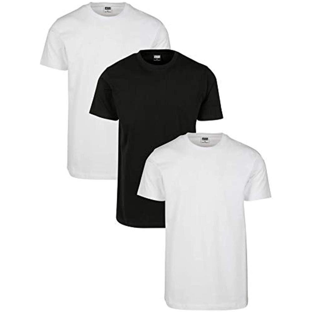 Basic Tee 3-pack T-shirt, Multicolore (white / white / black 02254), X-large (pacco Da 3) Uomo - Foto 1