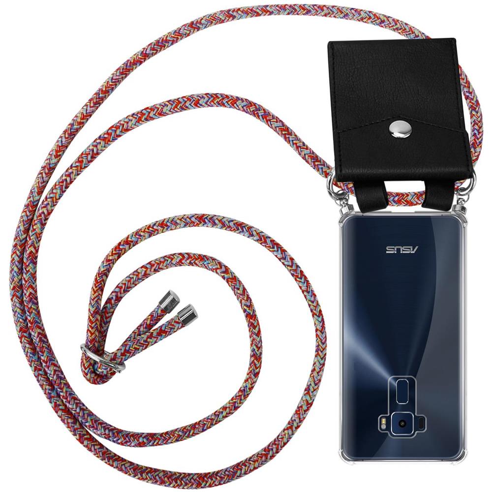 Catena Di Telefoni Cellulari Compatibile Con Asus Zenfone 3 (5,2"" Zoll) In Colorful Parrot - Coperchio Protettivo In Silicone Con Anelli D'argento, Cinturino In Corda E Custodia Staccabile - Foto 1
