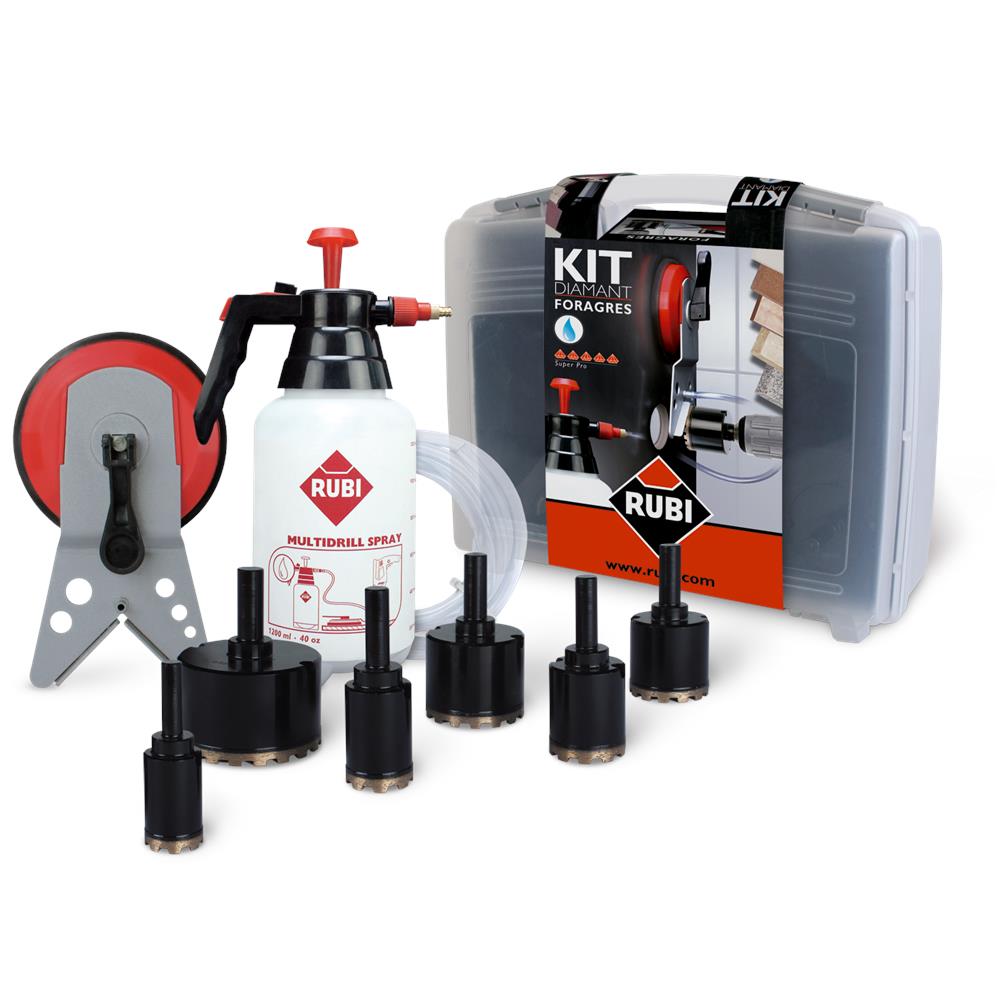 - corona Diamantata Set 8 pezzi, Con Testa Del Trapano Adattatore In Valigetta - Foto 1