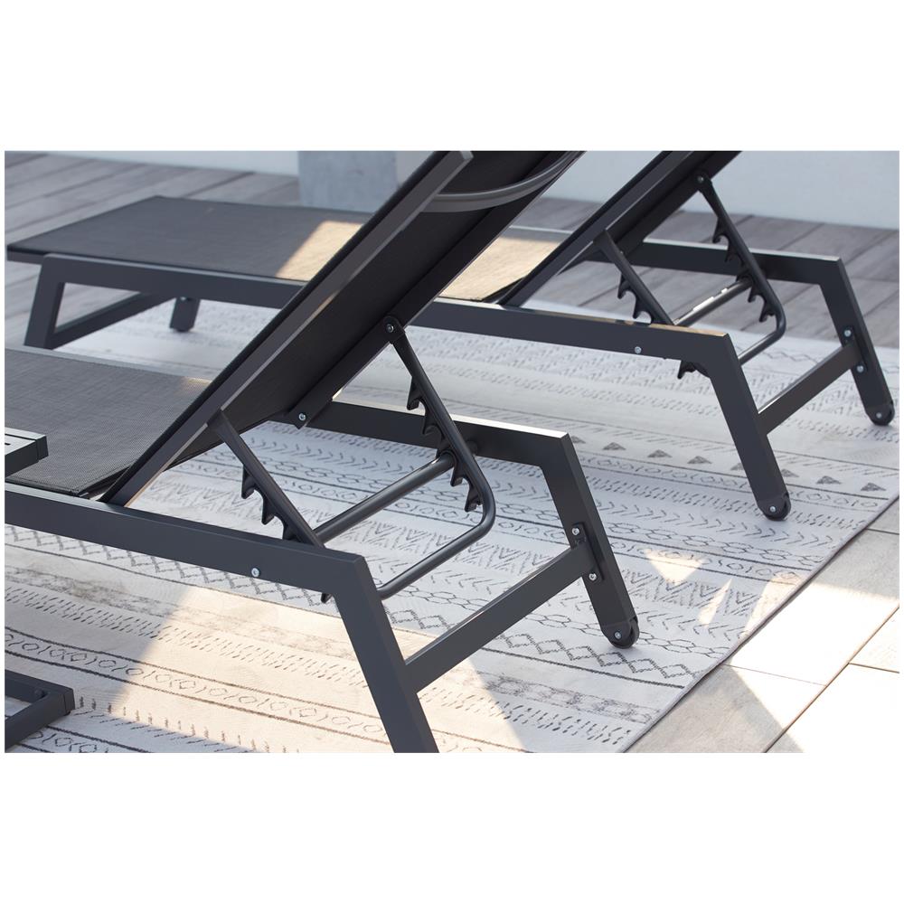 Set Di 2 Sdraio Grigio Scuro E Nero Prato - Foto 7
