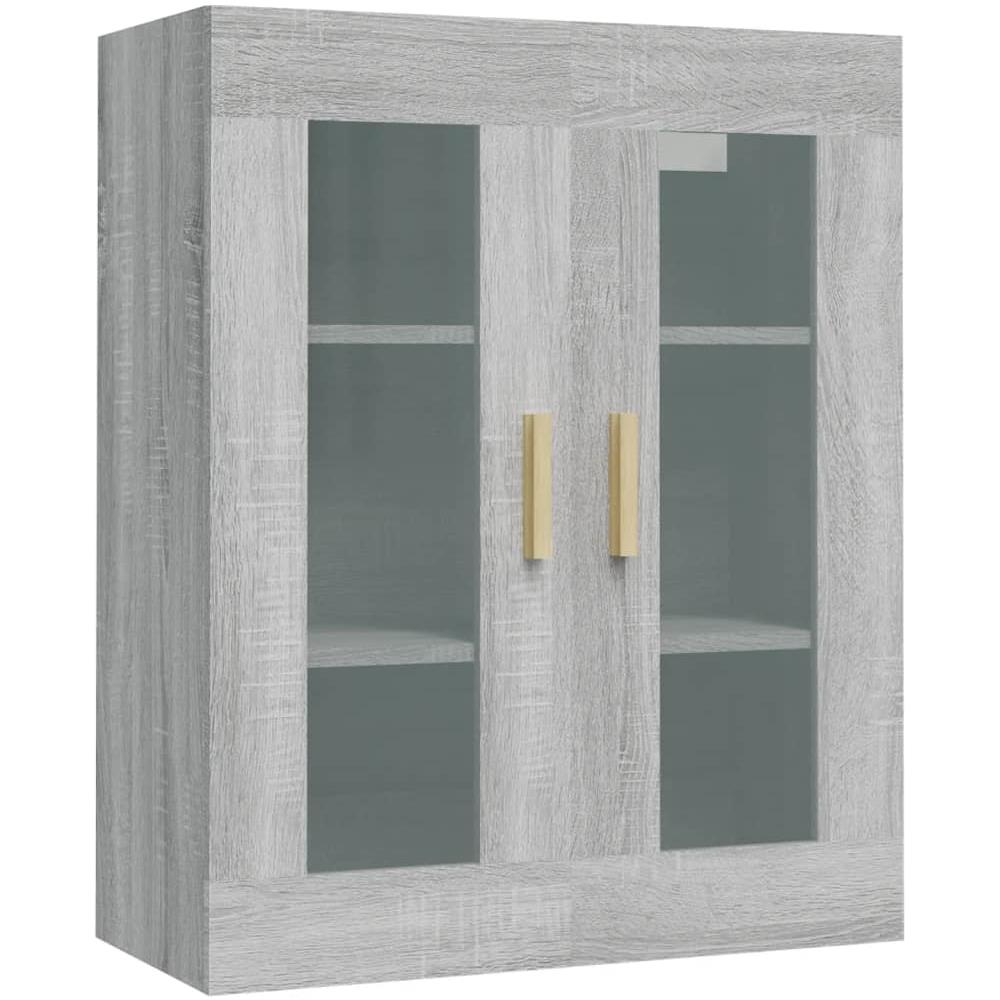 Armadietto Pensile a Parete Grigio Sonoma 69,5x34x90 cm - Foto 2