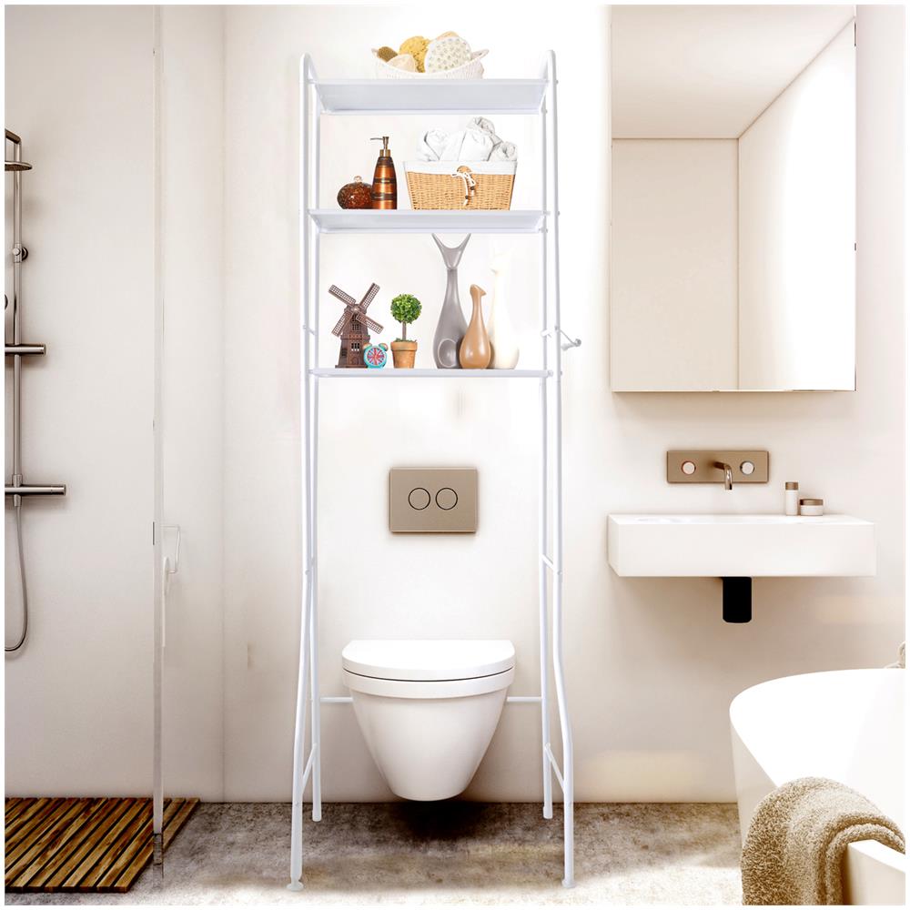 Mensola Sopra Wc Wc Bagno 3 Altezze Home 150x50x18 Cm Bianco - Foto 7
