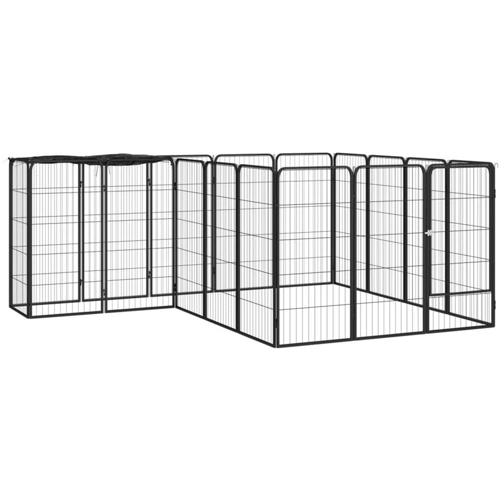 Box Cani 18 Pannelli Nero 50x100 Cm Acciaio Verniciato Polvere - Foto 1