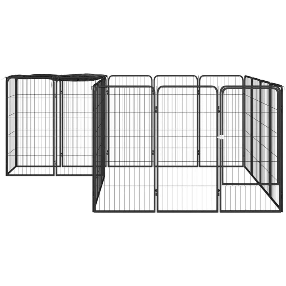 Box Cani 18 Pannelli Nero 50x100 Cm Acciaio Verniciato Polvere - Foto 2