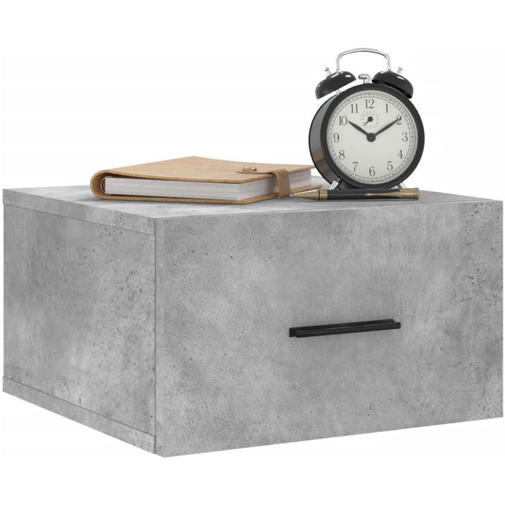 Comodini A Muro 2 Pz Grigio Cemento 35x35x20 Cm - Foto 3