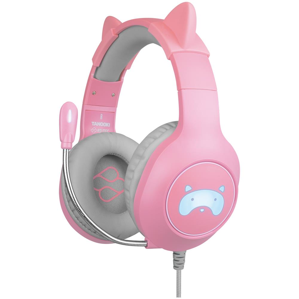 Tanooki Auricolare Cablato A Padiglione Giocare Grigio, Rosa - Foto 1