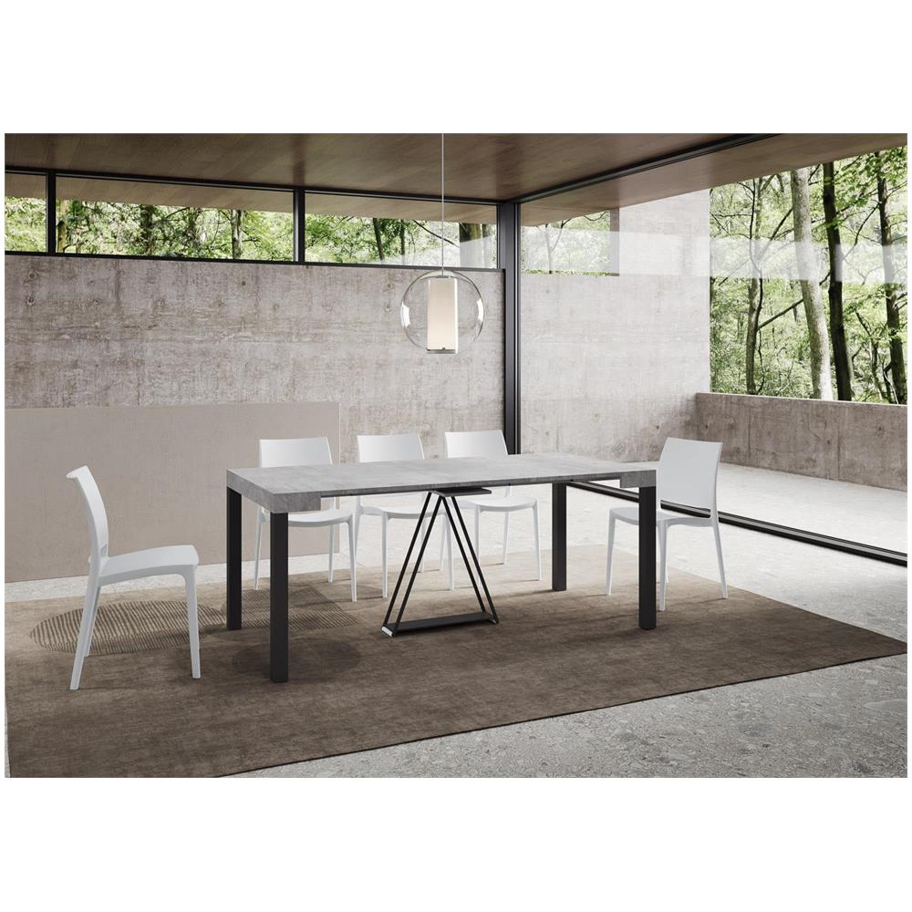 Consolle allungabile 90x40/196 cm Tiris Small cemento telaio antracite - Foto 3