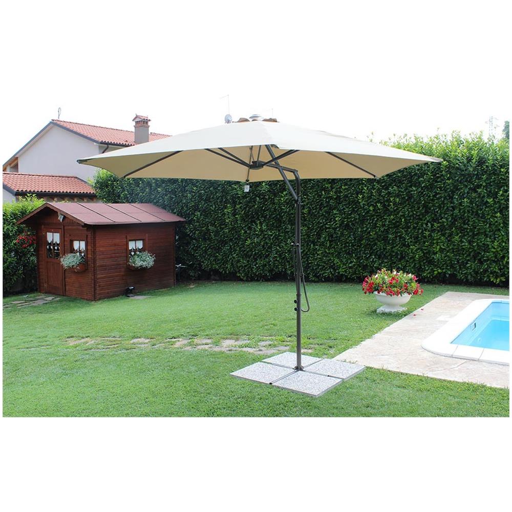 Ombrellone Da Giardino Ø 3 Palo Laterale Telo Tortora Per Esterno, Ristorante Gelateria Bar Hotel Albergo - Foto 1