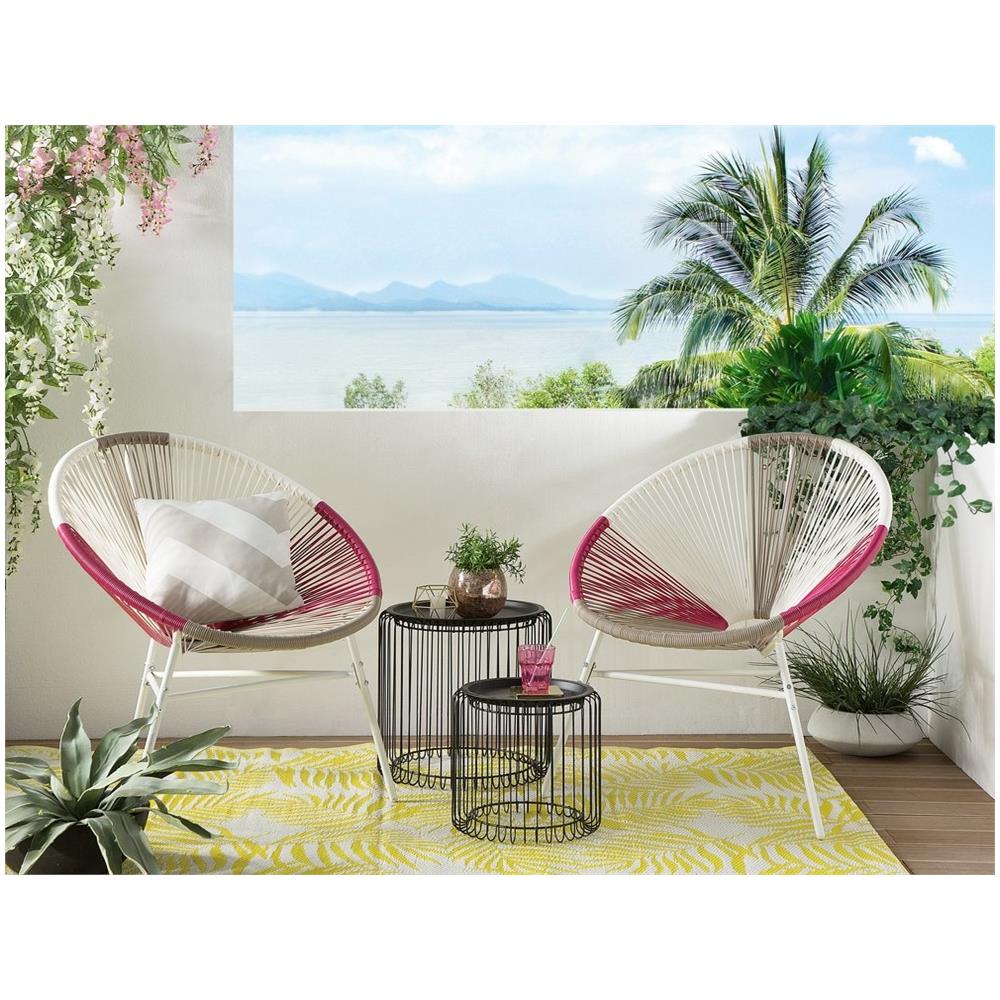 Set Di 2 Sedie Spaghetti Bianco Beige Rosa Acapulco - Foto 2