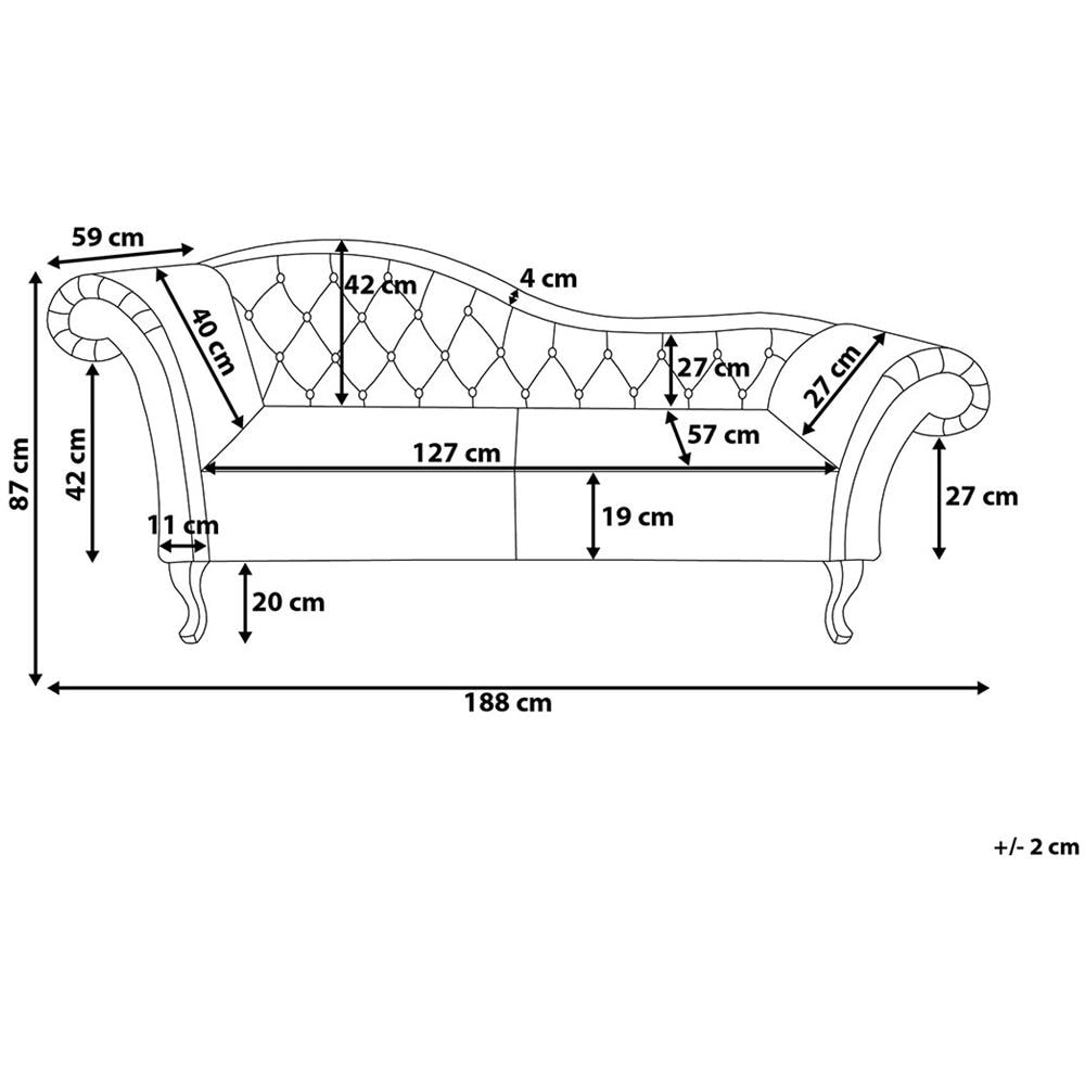 Chaise Longue Per Lato Sinistro In Velluto Foglia Di Tè Lattes - Foto 2