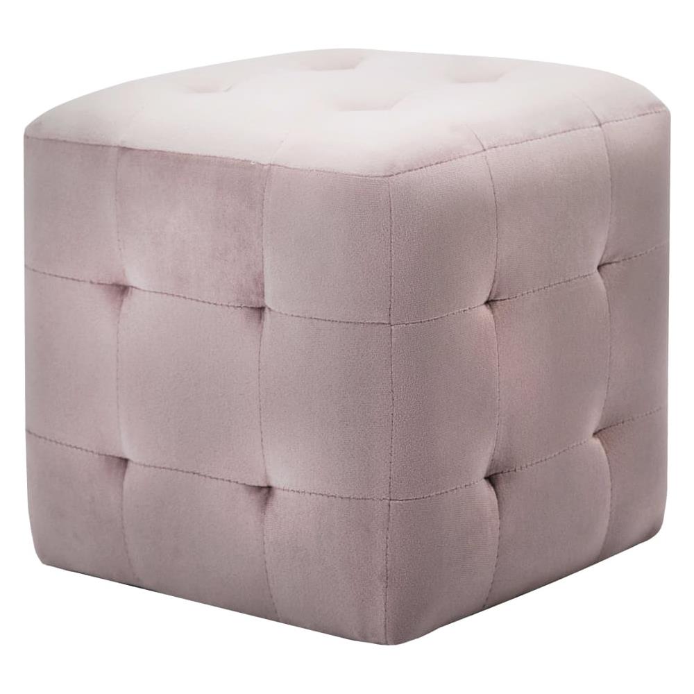 Comodini 2 Pz Rosa 30x30x30 Cm In Tessuto Vellutato - Foto 2