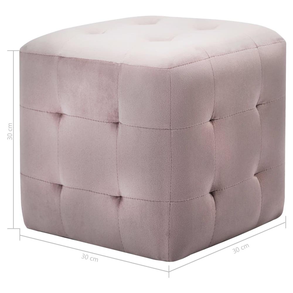 Comodini 2 Pz Rosa 30x30x30 Cm In Tessuto Vellutato - Foto 5
