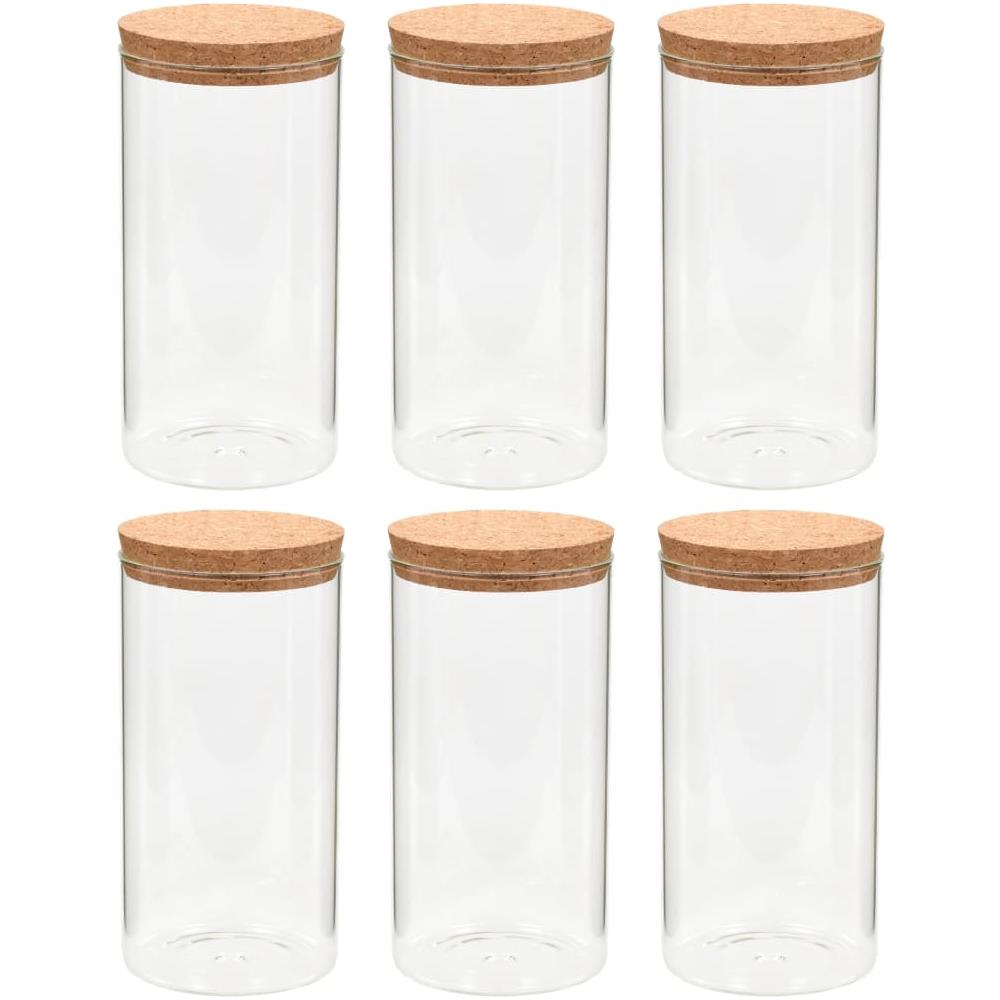 Barattoli In Vetro Con Coperchio In Sughero 6 Pz 1400 Ml - Foto 2