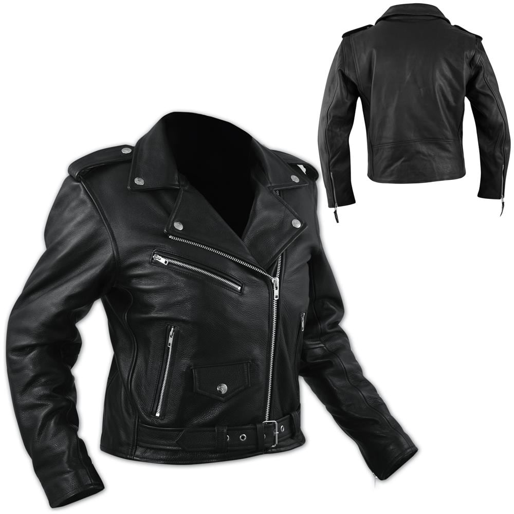 Giacca Chiodo Classico Donna Pelle Foderato Custom Vintage Stile Nero L - Foto 1