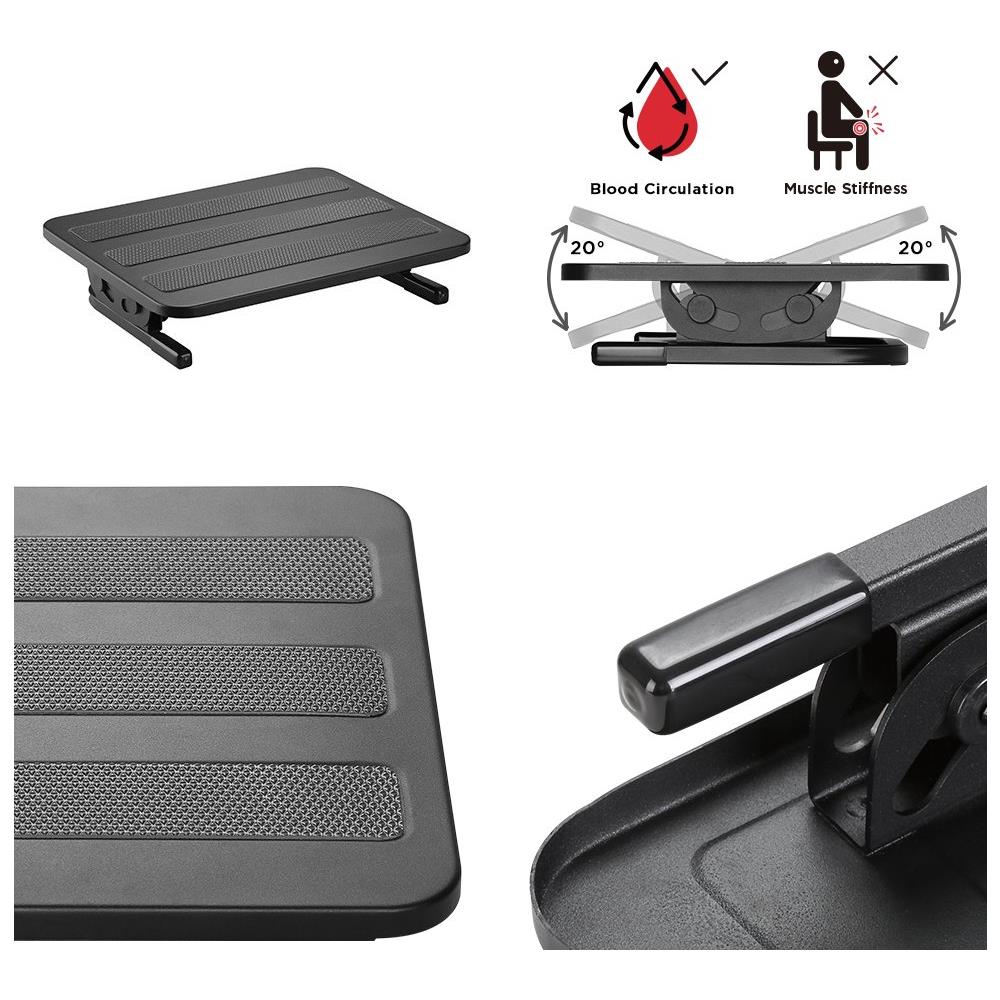 Poggiapiedi Ergonomico, Poggiagambe, Angolo Di Inclinazione Regolabile In Modo Regolare Mc-831 - Foto 3