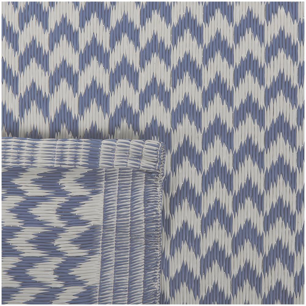 Tappeto Da Esterno Blu 60 X 90 Cm Con Motivo A Zig Zag Mango - Foto 2