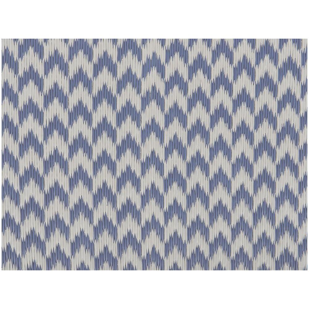 Tappeto Da Esterno Blu 60 X 90 Cm Con Motivo A Zig Zag Mango - Foto 8