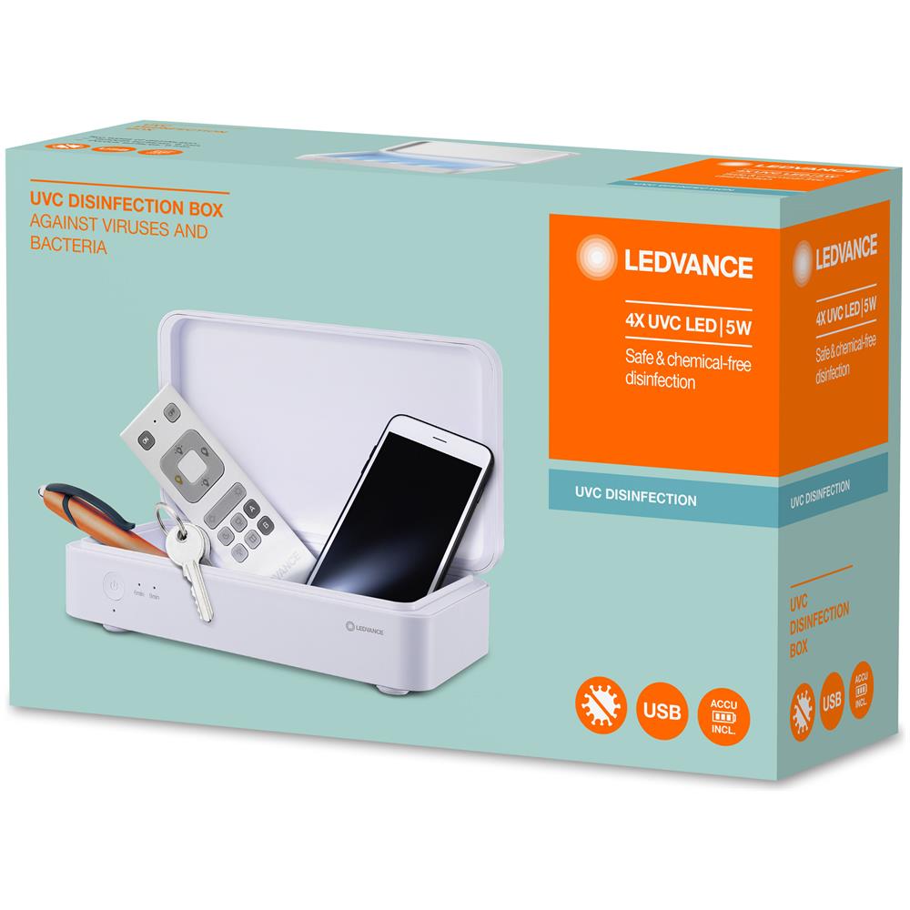 Ledvance Apparecchio: Per Tutte Le Superfici, Uvc Led Disinfection Box / 5 W, 5 V, Ampiezza Fascio Luminoso: 120°, Materiale: Acrylnitril-butadien-styrol-copolymer (abs)  - Foto 11