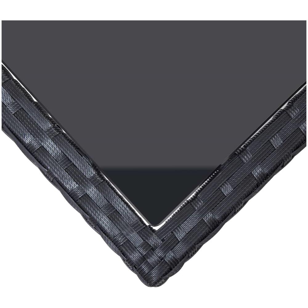 Tavolo da Giardino Nero 240x90x74 cm in Polyrattan e Vetro - Foto 2