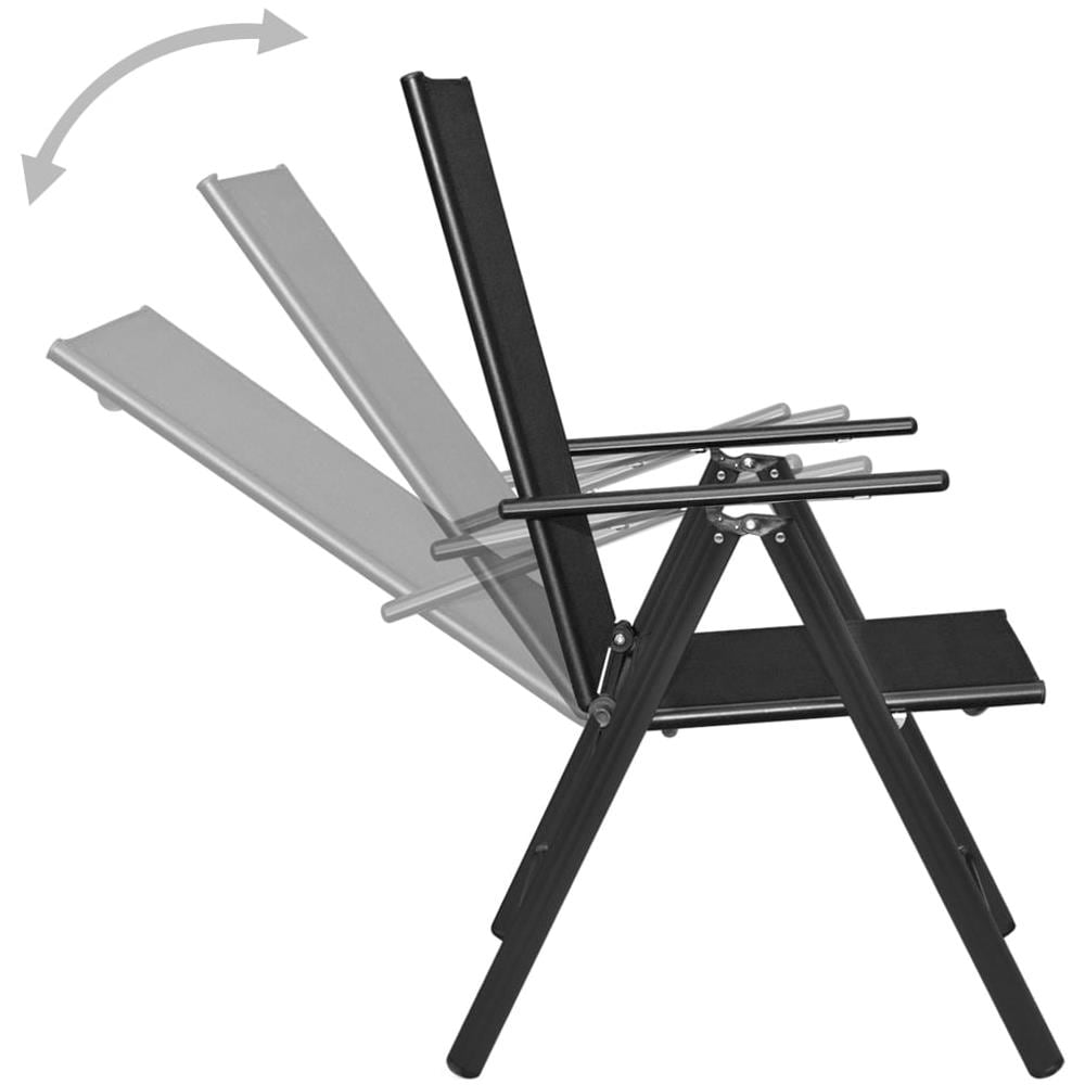 Set Mobili da Pranzo da Giardino 7 pz in Alluminio Nero - Foto 2