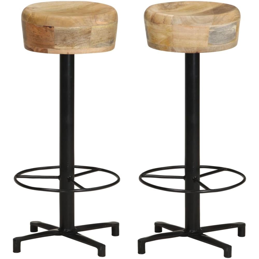 Sgabelli Da Bar 2 Pz 76 Cm In Legno Massello Di Mango - Foto 1