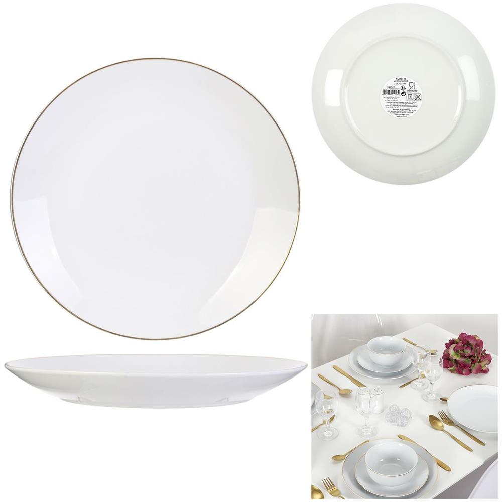 Piatto Pearl Gold 27 Cm Bianco - Foto 2