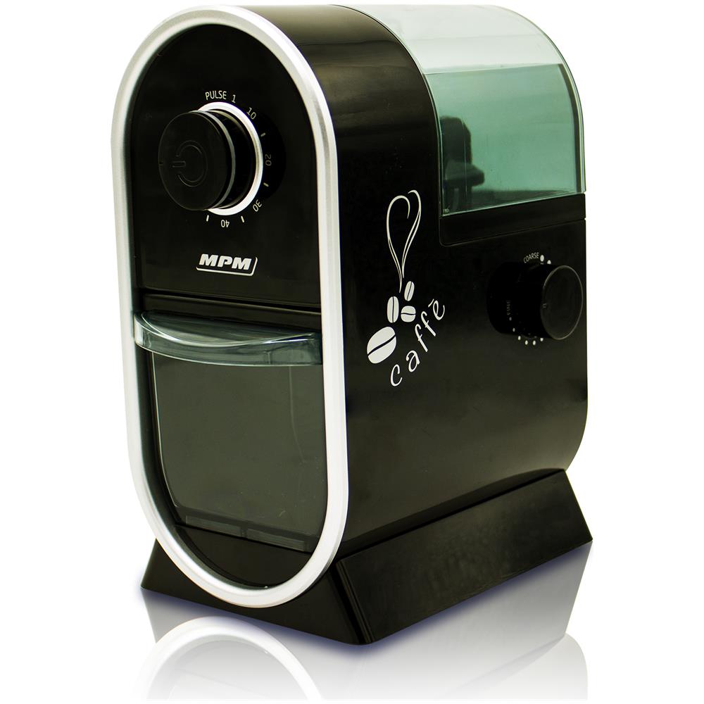 colore: Nero serbatoio da 60 g 100 W da fine a grossolana timer 17 impostazioni di macinatura MPM MMK-05 Macinacaffè professionale con sistema di macinazione 