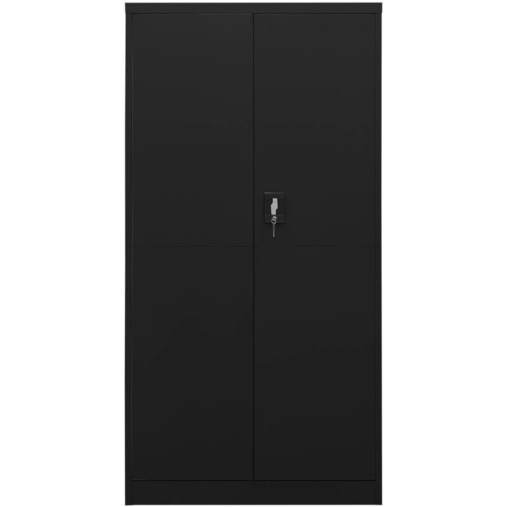 Armadio Con Ripiani Nero 90x40x180 Cm In Acciaio - Foto 2