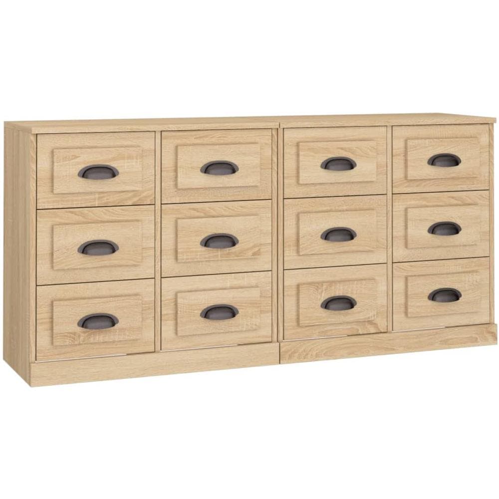 Credenze 2 Pz Rovere Sonoma In Legno Multistrato - Foto 2