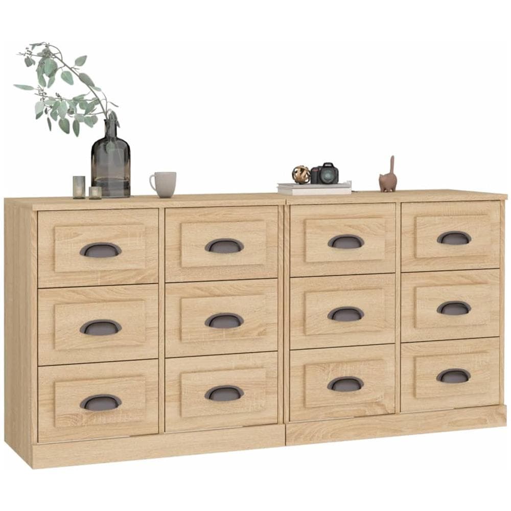 Credenze 2 Pz Rovere Sonoma In Legno Multistrato - Foto 3