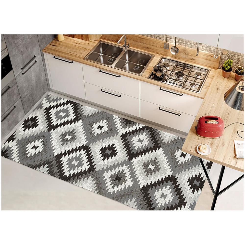 Tappeto Passatoia Cucina Corsia Retro Antiscivolo Disegno Avana Colore Nero By Suardi 55x240 Nero - Foto 1