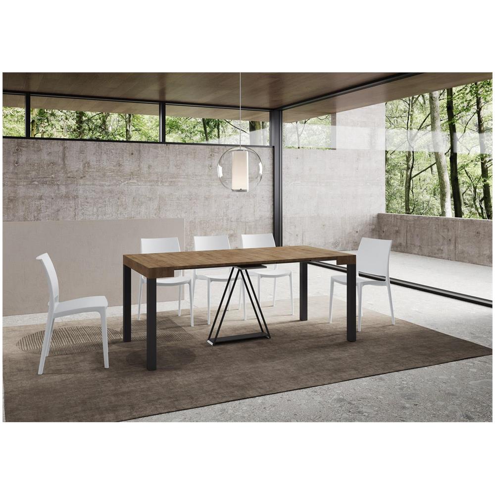 Consolle allungabile 90x40/196 cm Tiris Small noce telaio antracite - Foto 3