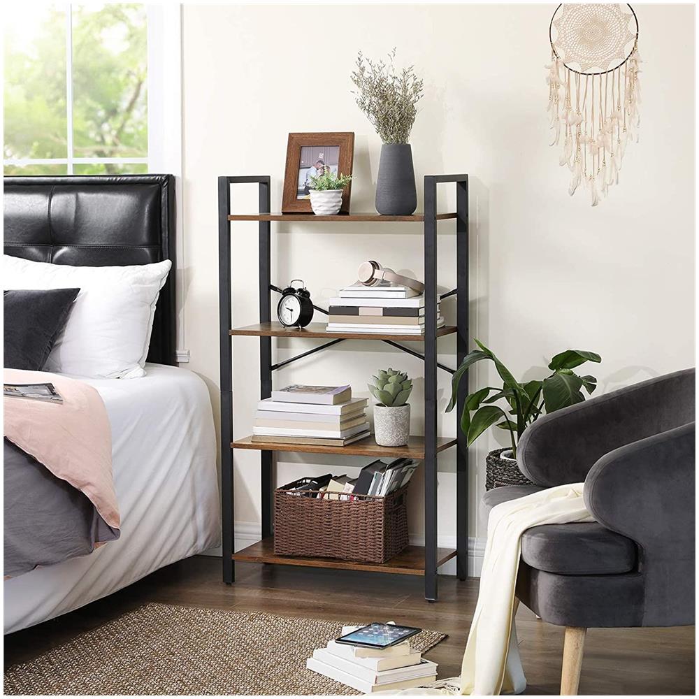 Libreria LLS60BX in metallo marrone rustico a 4 ripiani - Foto 2