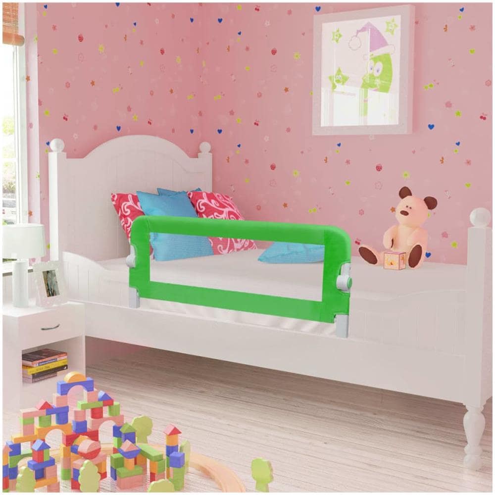 Sponde Letto Per La Sicurezza Dei Bambini 2 Pz Verde 102x42 Cm - Foto 1